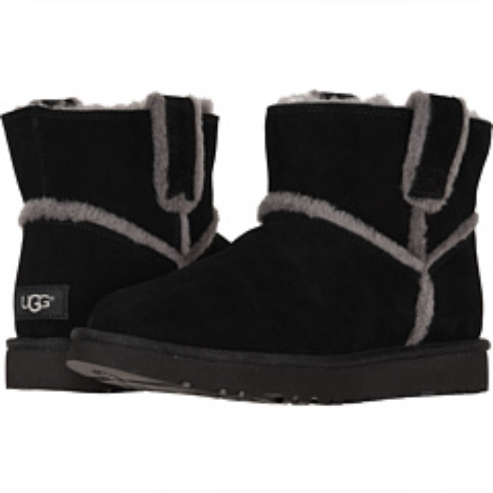 UGG classic mini spillseam black and gray